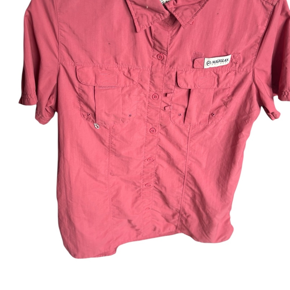 Magellan Outdoors Short-Sleeve Button Down Shirt - Coral